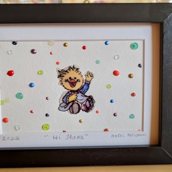 Chicken framed original art - Picture 2 of 2